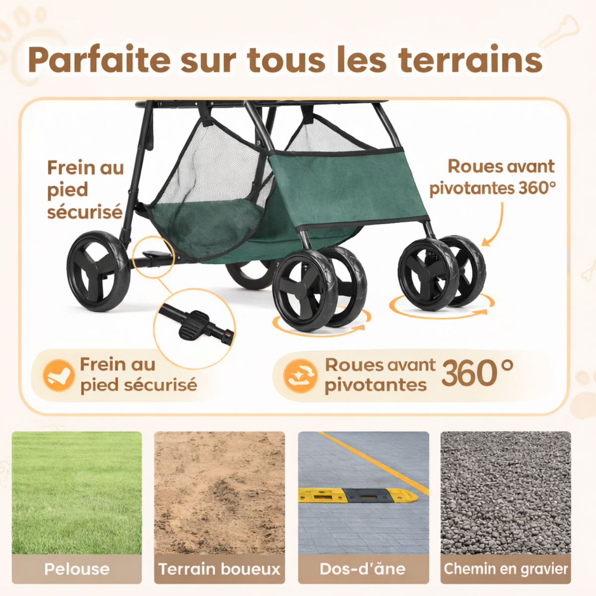 Poussette Premium pour Chien – Confort et Sécurité pour Vos Promenades