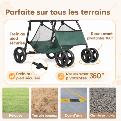 Poussette Premium pour Chien – Confort et Sécurité pour Vos Promenades