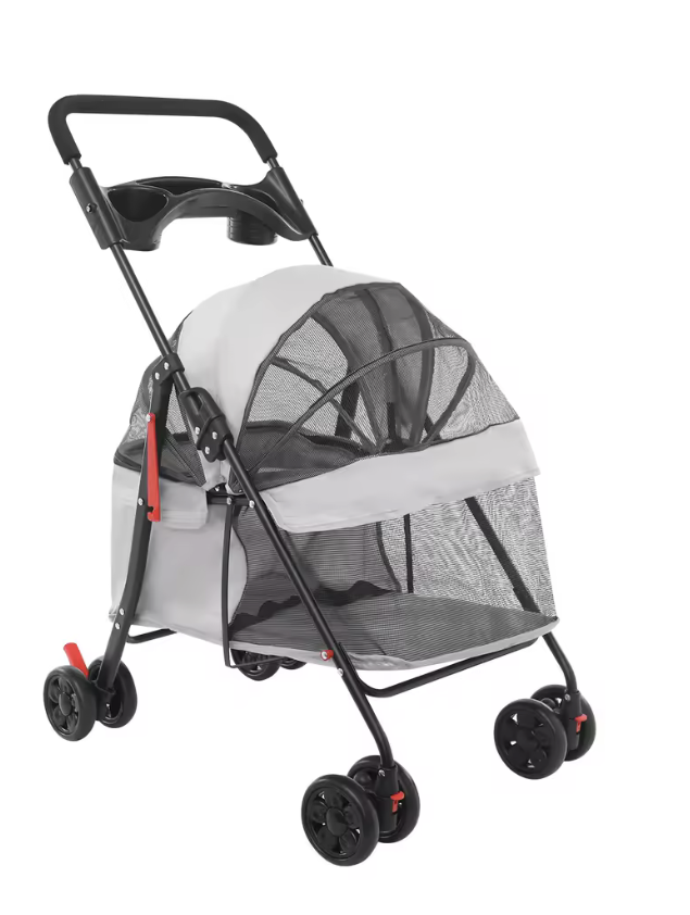 Poussette Pliable pour Chien et Chat – Confort et Sécurité pour Vos Promenades