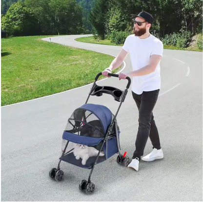 Poussette Pliable pour Chien et Chat – Confort et Sécurité pour Vos Promenades