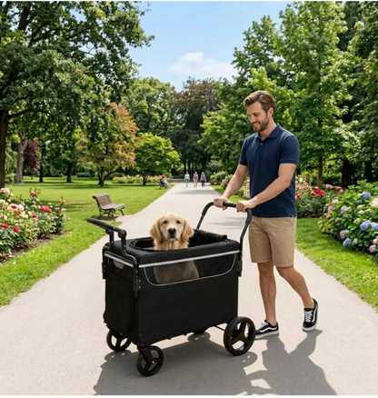 Poussette pour Chien Confort – Chariot de Promenade Sécurisé