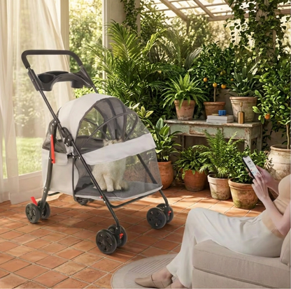 Poussette Pliable pour Chien et Chat – Confort et Sécurité pour Vos Promenades