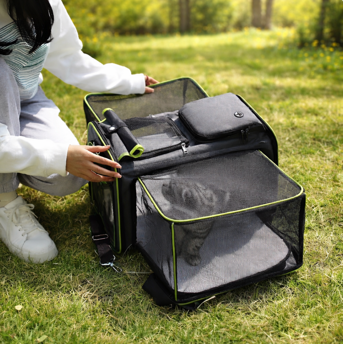 Sac de Voyage Extensible pour Chat et Petit Chien – Transport Sécurisé