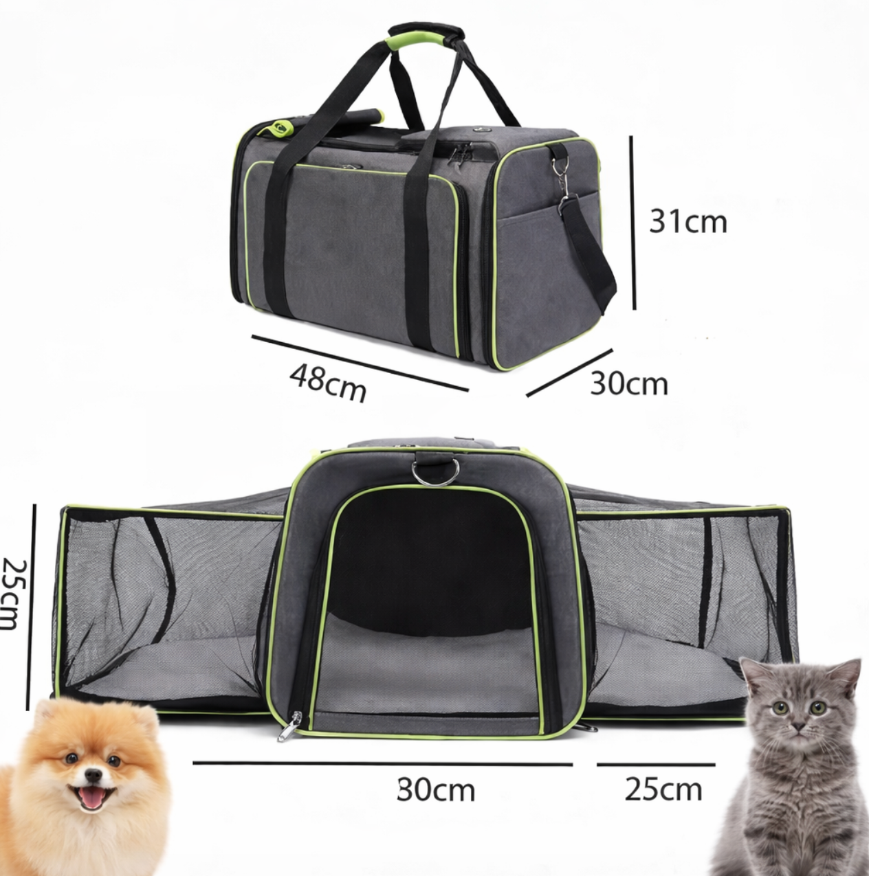 Sac de Voyage Extensible pour Chat et Petit Chien – Transport Sécurisé