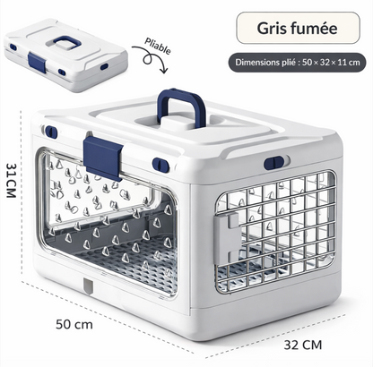 Caisse de Transport Sécurisée pour Chat – Aération Optimale et Design Robuste