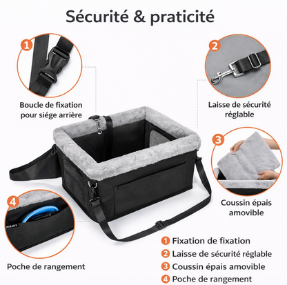 Siège Auto pour Chien – Panier de Voyage Confortable et Sécurisé