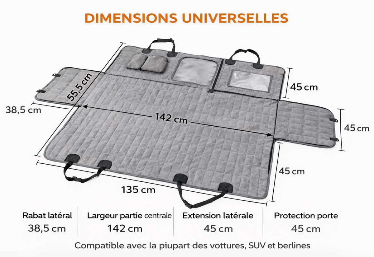 Protection de Banquette Arrière pour Chien – Housse Imperméable et Antidérapante