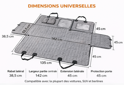Protection de Banquette Arrière pour Chien – Housse Imperméable et Antidérapante