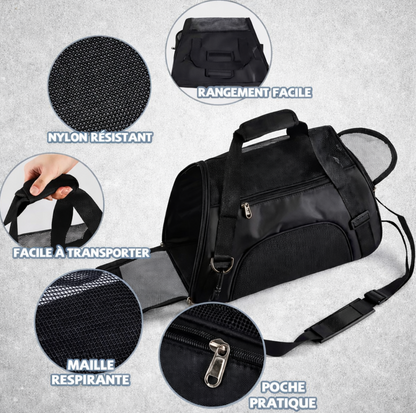 Sac de Transport Pliable pour Chat et Petit Chien – Sac Respirant et Confortable pour Voyage