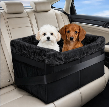 Siège Auto Confort pour Chien – Panier de Voiture Sécurisé et Douillet pour Animaux