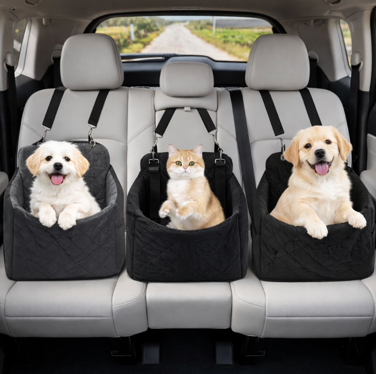 Siège Auto Sécurisé pour Chat et Petit Chien – Panier de Transport Confortable pour Voiture
