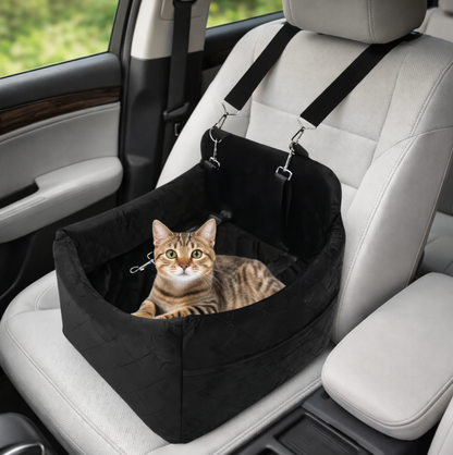 Siège Auto Sécurisé pour Chat et Petit Chien – Panier de Transport Confortable pour Voiture