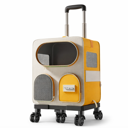 Valise de Transport à Roulettes pour Chat et Petit Chien – Sac de Voyage Pliable avec Poignée Télescopique